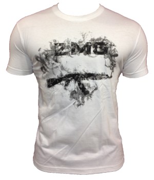 T-SHIRT ZMG ZBAT BLANC LOGO KALASH FUMEE