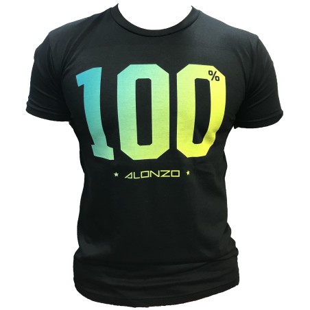 T-Shirt  ALONZO 100% NOIR JAUNE VERT