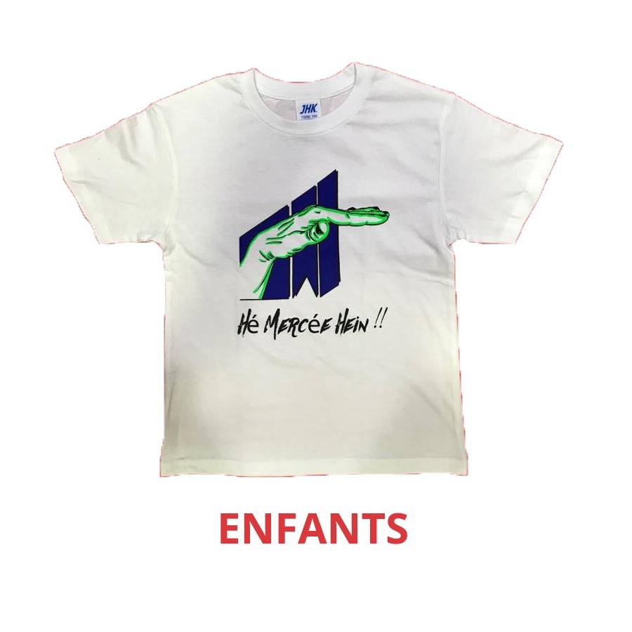 T-shirt Hé mercée hein - Oiseau Tyson -  ENFANT - BLANC  VERT