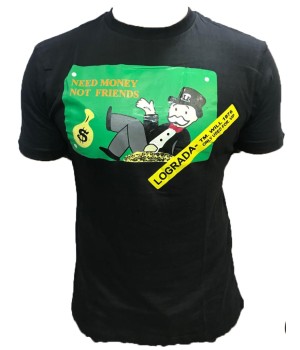 LOGRADA -  Need money  -   Tshirt Logo Noir