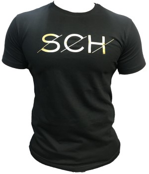 Tshirt  SCH noir SCH logo jaune
