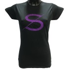Tshirt  femme SCH noir logo violet