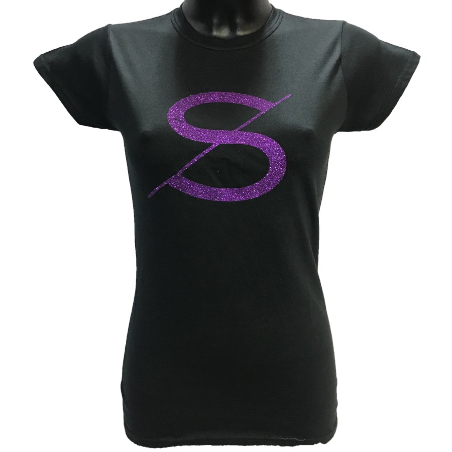 Tshirt  femme SCH noir logo violet