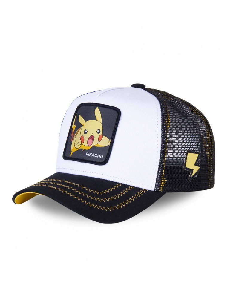 CAPSLAB POKÉMON CASQUETTE TRUCKER PIKACHU NOIR BLANC JAUNE by