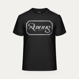 T-shirt ReDfills Paris Logo Deluxe noir et argent