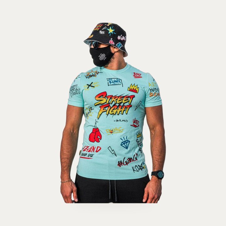 T-shirt Street Fight Vatos vert menthe – vue 2
