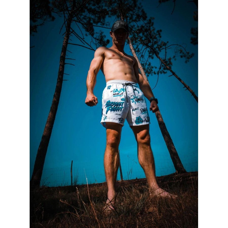 SHORT DE BAIN STREETFIGHT VATOS BLANC/ICE StreetFight