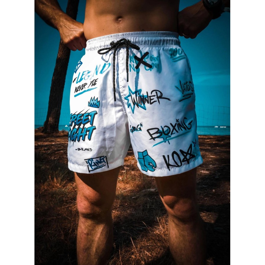 SHORT DE BAIN STREETFIGHT VATOS BLANC/ICE StreetFight