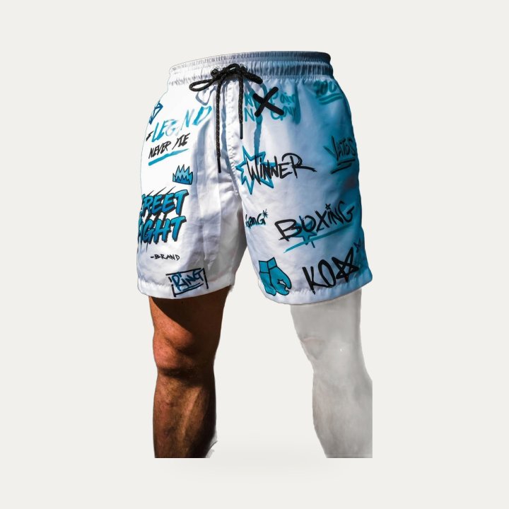 Short de bain Street Fight Vatos Ice blanc – vue 2