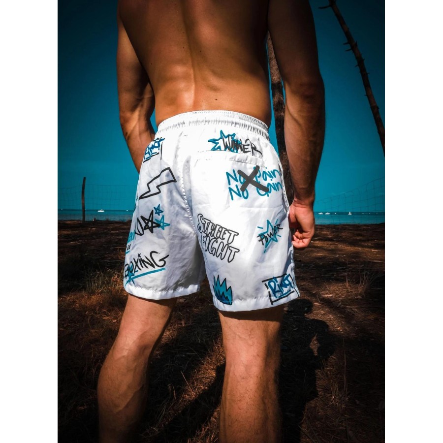 SHORT DE BAIN STREETFIGHT VATOS BLANC/ICE StreetFight