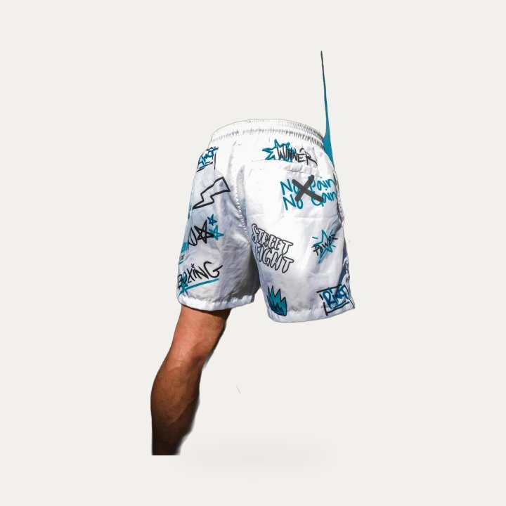 Short de bain Street Fight Vatos Ice blanc – vue 3