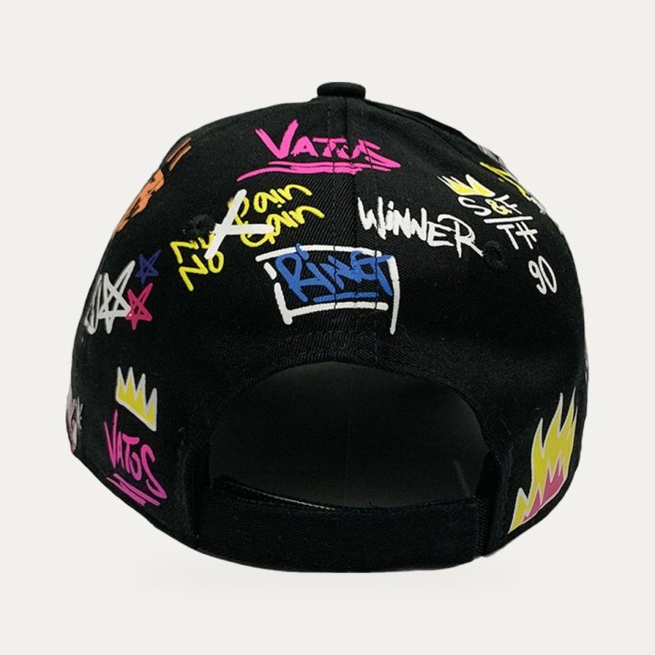 Casquette Street Fight Vatos noire et rose – vue 2