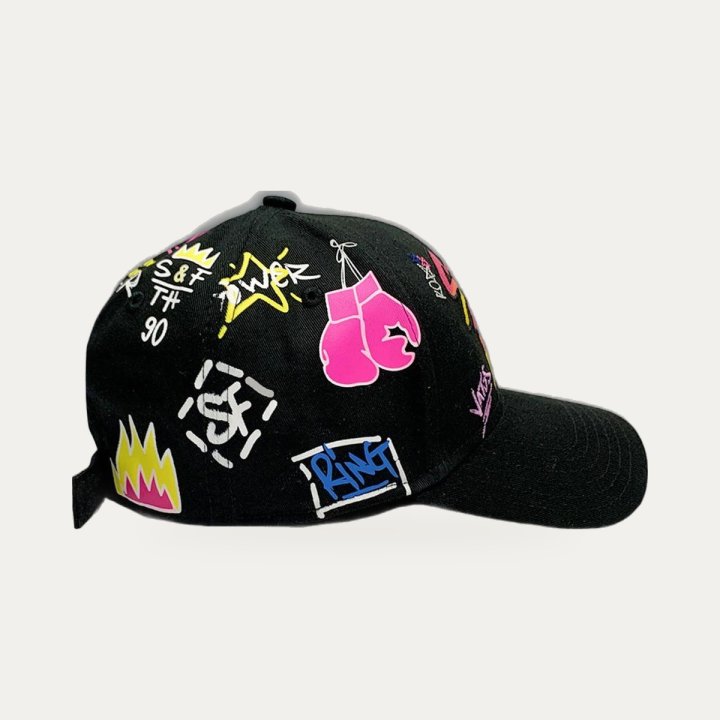 Casquette Street Fight Vatos noire et rose – vue 3