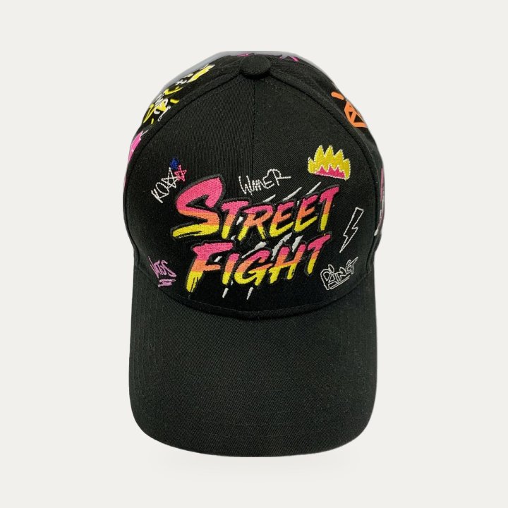 Casquette Street Fight Vatos noire et rose