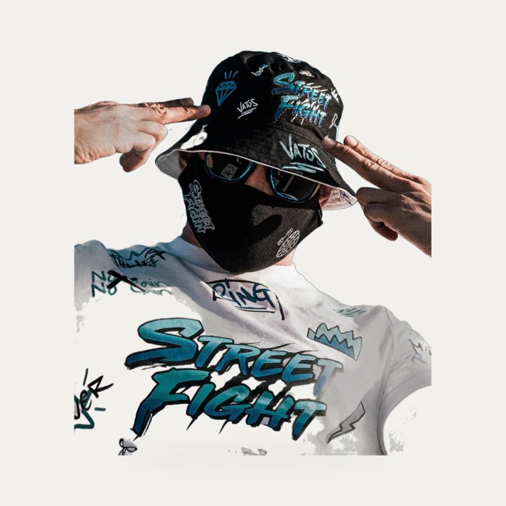 Bob Street Fight Vatos réversible noir / White Ice – vue 4