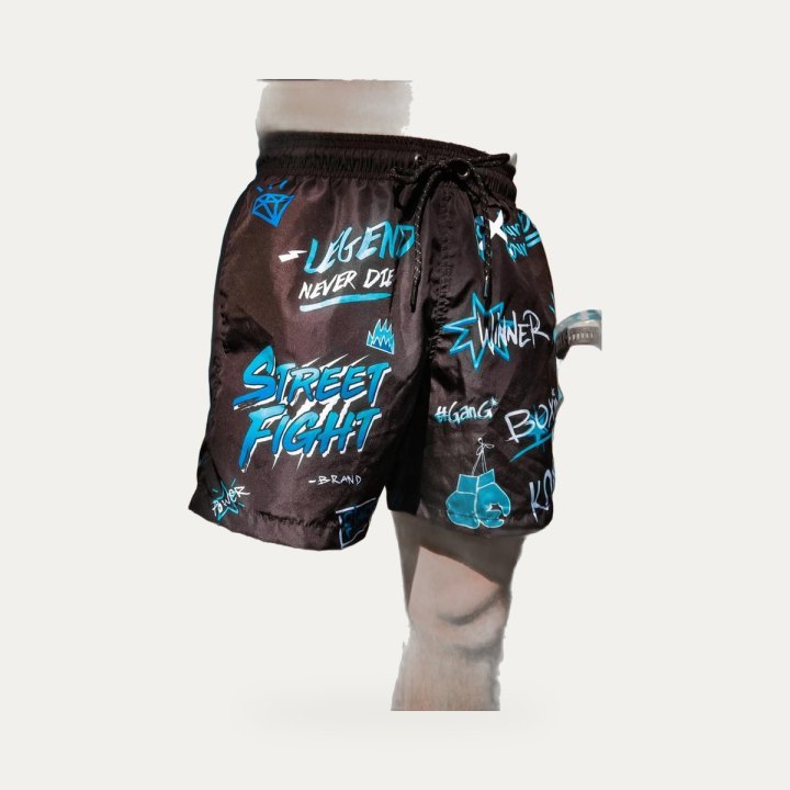 Short de bain Street Fight Vatos Ice noir – vue 2