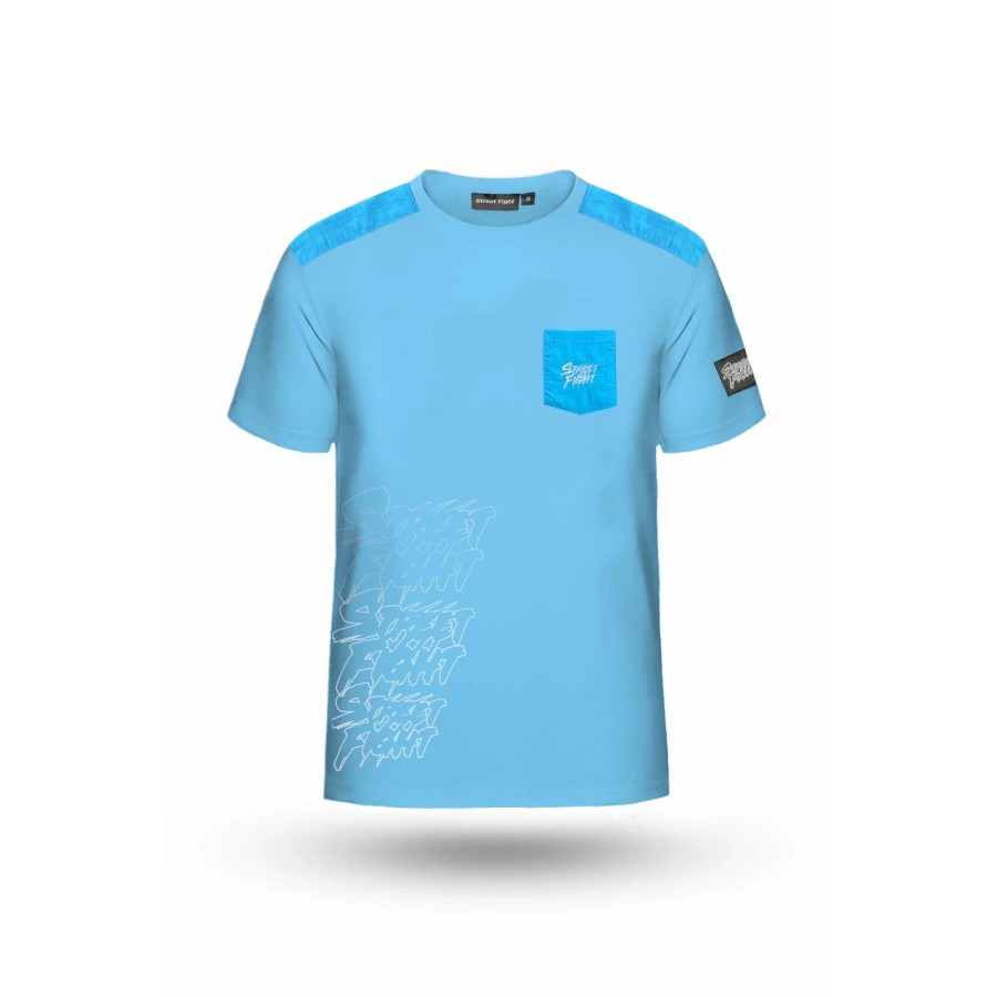 NOUVEAU T-SHIRT STREETFIGHT "MILANO" BLEU CYAN 