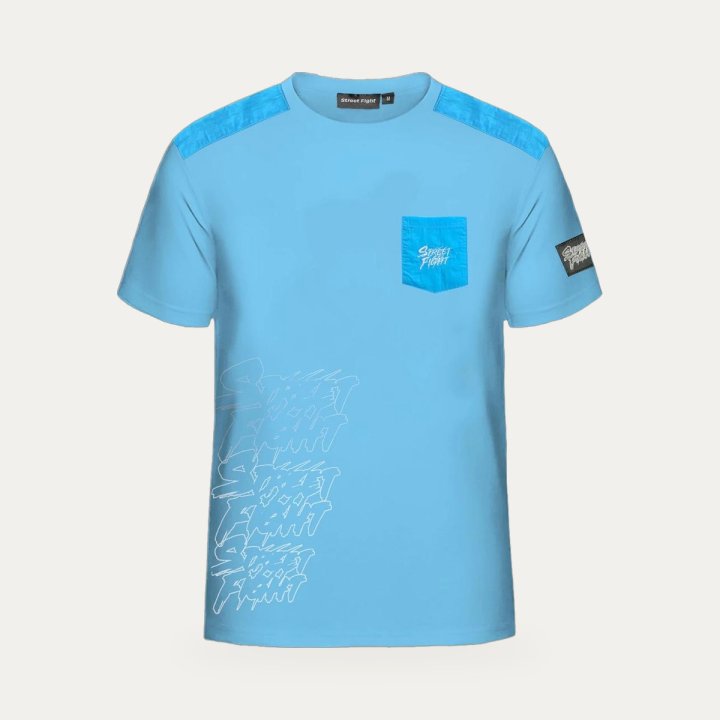 T-shirt Street Fight Milano bleu cyan