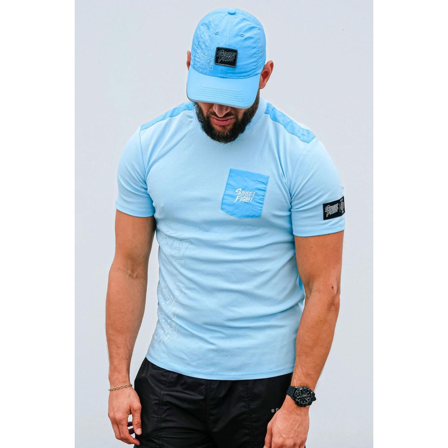 NOUVEAU T-SHIRT STREETFIGHT "MILANO" BLEU CYAN 