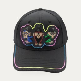 Casquette ReDfills Patch Three Monkeys rose et bleu