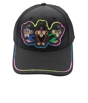 CASQUETTE PATCH THREE MONKEYS PINK BLUE 
