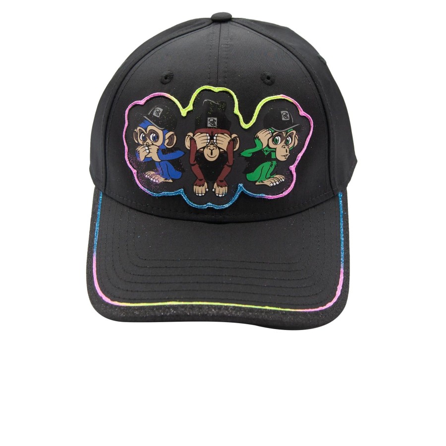 CASQUETTE PATCH THREE MONKEYS PINK BLUE 