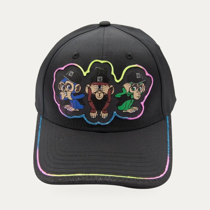 Casquette ReDfills Patch Three Monkeys rose et bleu