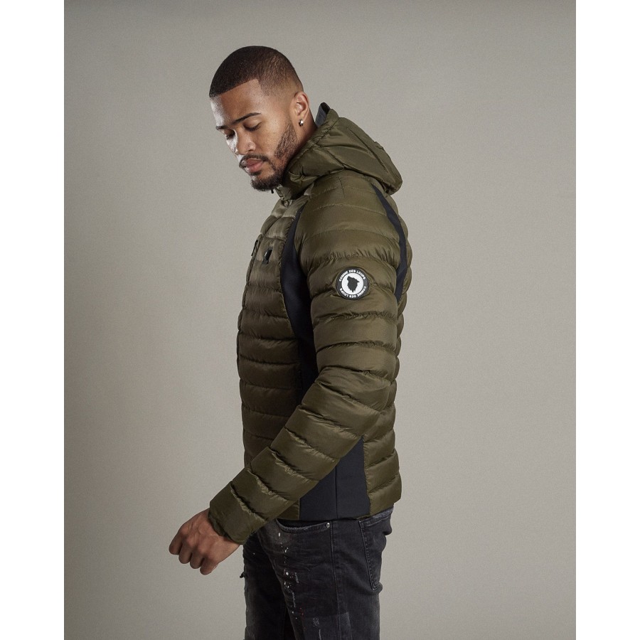 Doudoune Chauffante Capuche MERIBEL Premium Kaki Vert COMME DES LOUPS