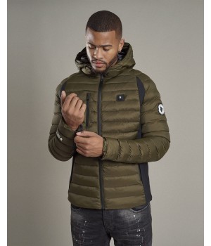 Doudoune Chauffante Capuche MERIBEL Premium Kaki Vert COMME DES LOUPS