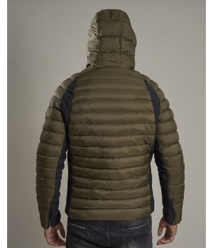 Doudoune Chauffante Capuche MERIBEL Premium Kaki Vert COMME DES LOUPS