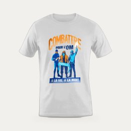 T-shirt Combattre à l'OM à la vie à la mort blanc
