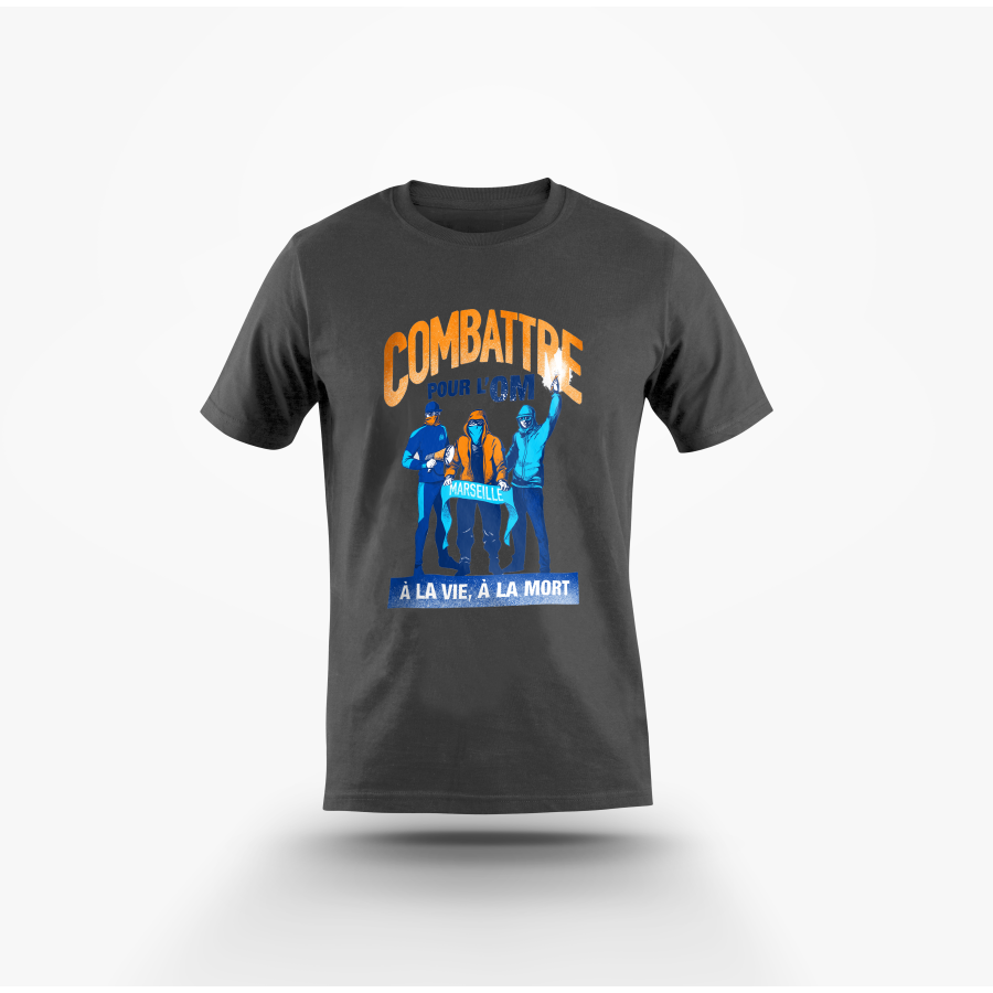 Combattre à l'OM - à la vie à la mort - Noir Tshirt MARSEILLE - BELSUNCE