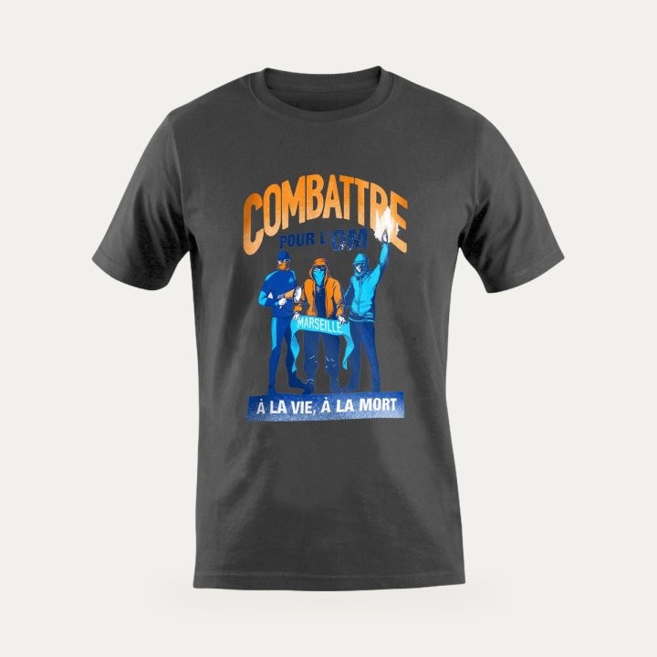 T-shirt Combattre à l'OM à la vie à la mort noir