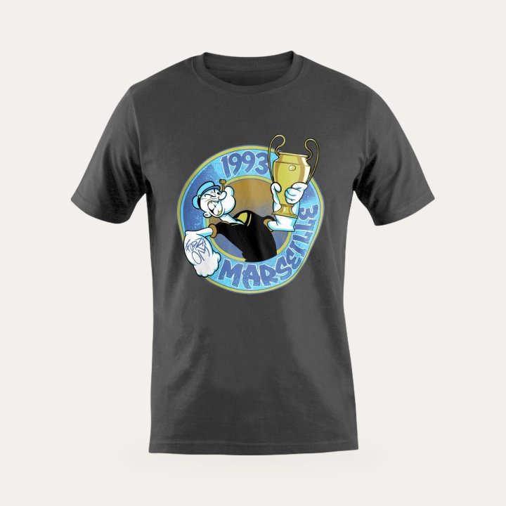 T-shirt Marseille Popeye-1993 noir – vue 2