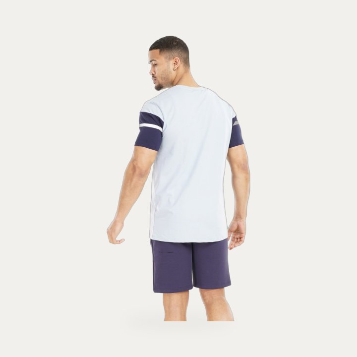 Ensemble Comme des loups Wimbledon bleu ciel et navy – vue 2