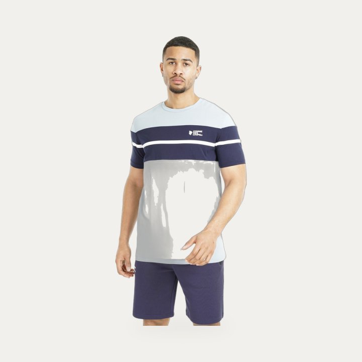 Ensemble Comme des loups Wimbledon bleu ciel et navy