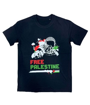 T-shirt FREE PALESTINE  noir
