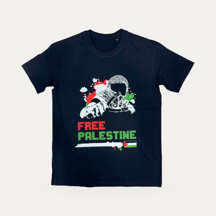 T-shirt Free Palestine noir