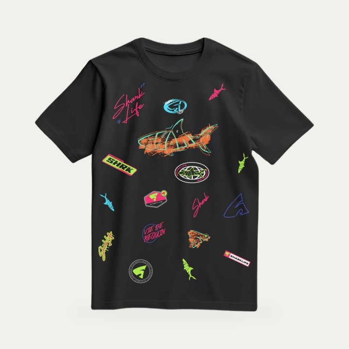 T-shirt Sharklife Full Shark Allover noir