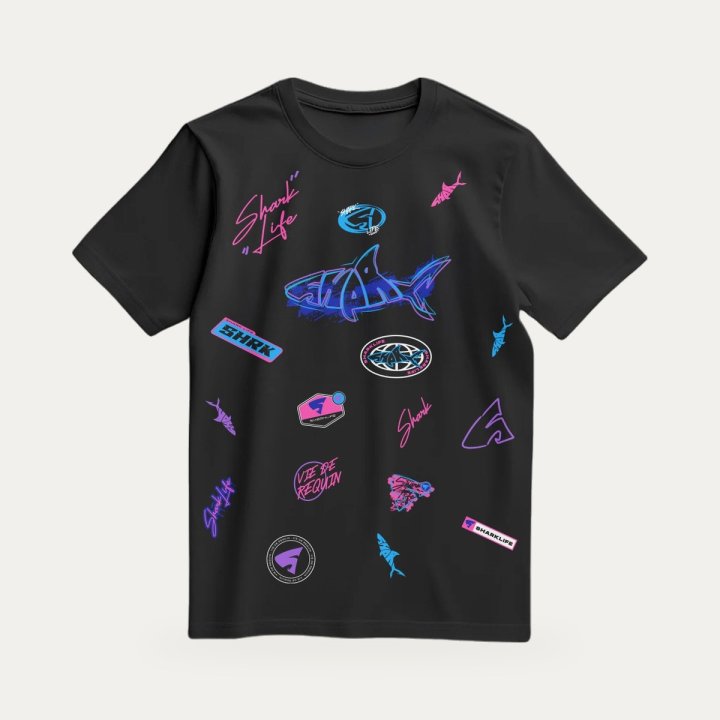 T-shirt Sharklife Full Shark Allover bleu et violet