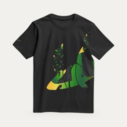 T-shirt Sharklife Full Shark Bright noir vert jaune