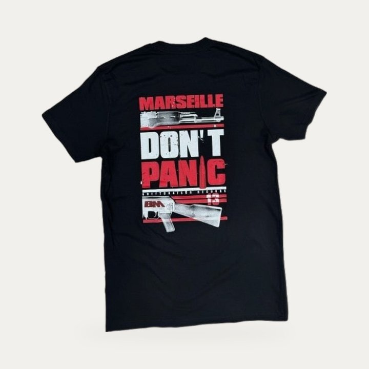 T-shirt Black Marché Marseille Don't Panic noir – vue 2