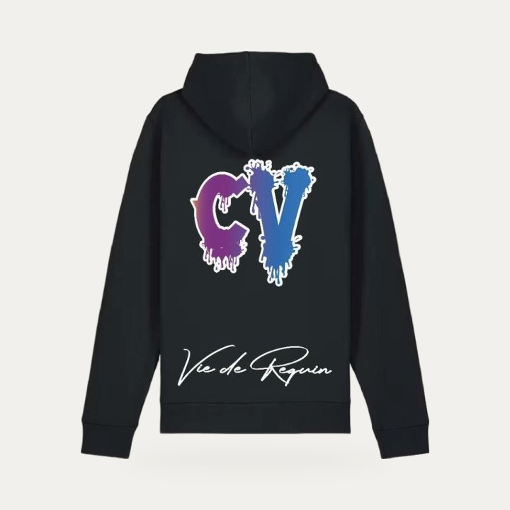 Hoodie Sharklife CV bleu et violet – vue 2