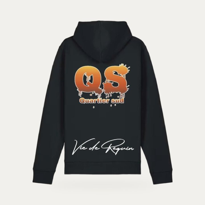 Hoodie Sharklife QS noir et orange – vue 2
