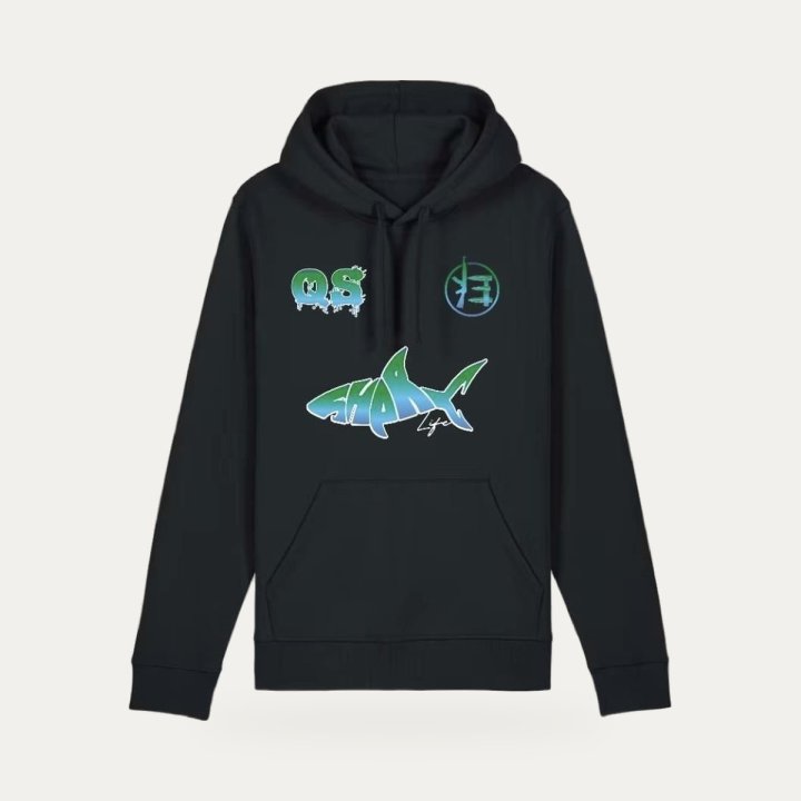 Hoodie Sharklife QS bleu et vert