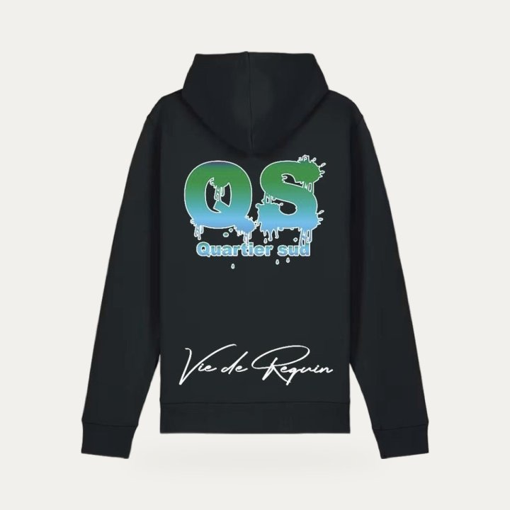 Hoodie Sharklife QS bleu et vert – vue 2