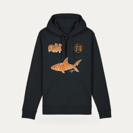 Hoodie Sharklife QN noir et orange