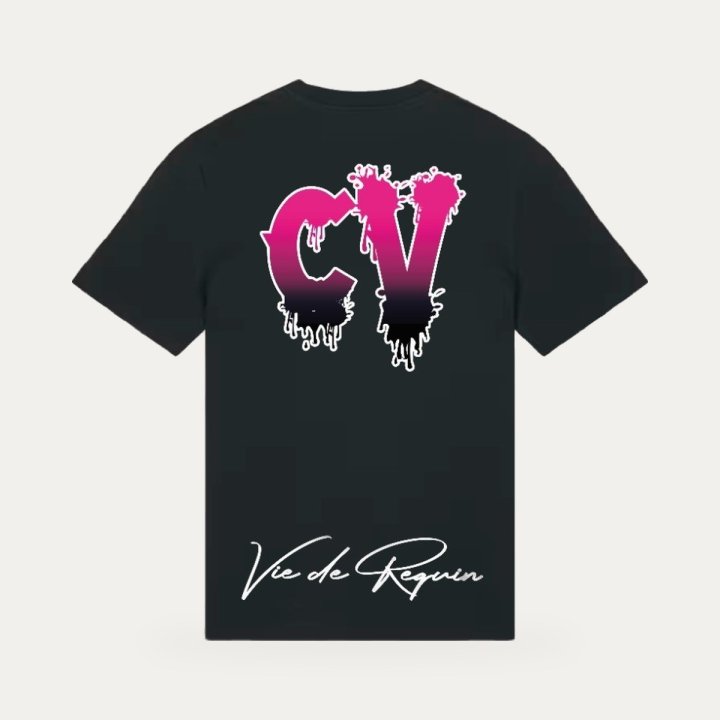 T-shirt Sharklife CV noir et rose – vue 2