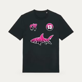 T-shirt Sharklife CV noir et rose