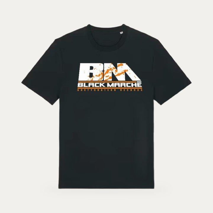 T-shirt Black Marché Petit Schmeta noir et orange